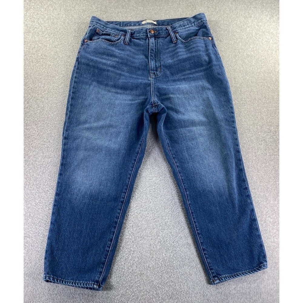Madewell High Rise Mom Jeans‎ Womens 33 (Fits 36) Slim Tapered Leg Denim Blue
